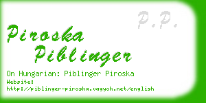 piroska piblinger business card